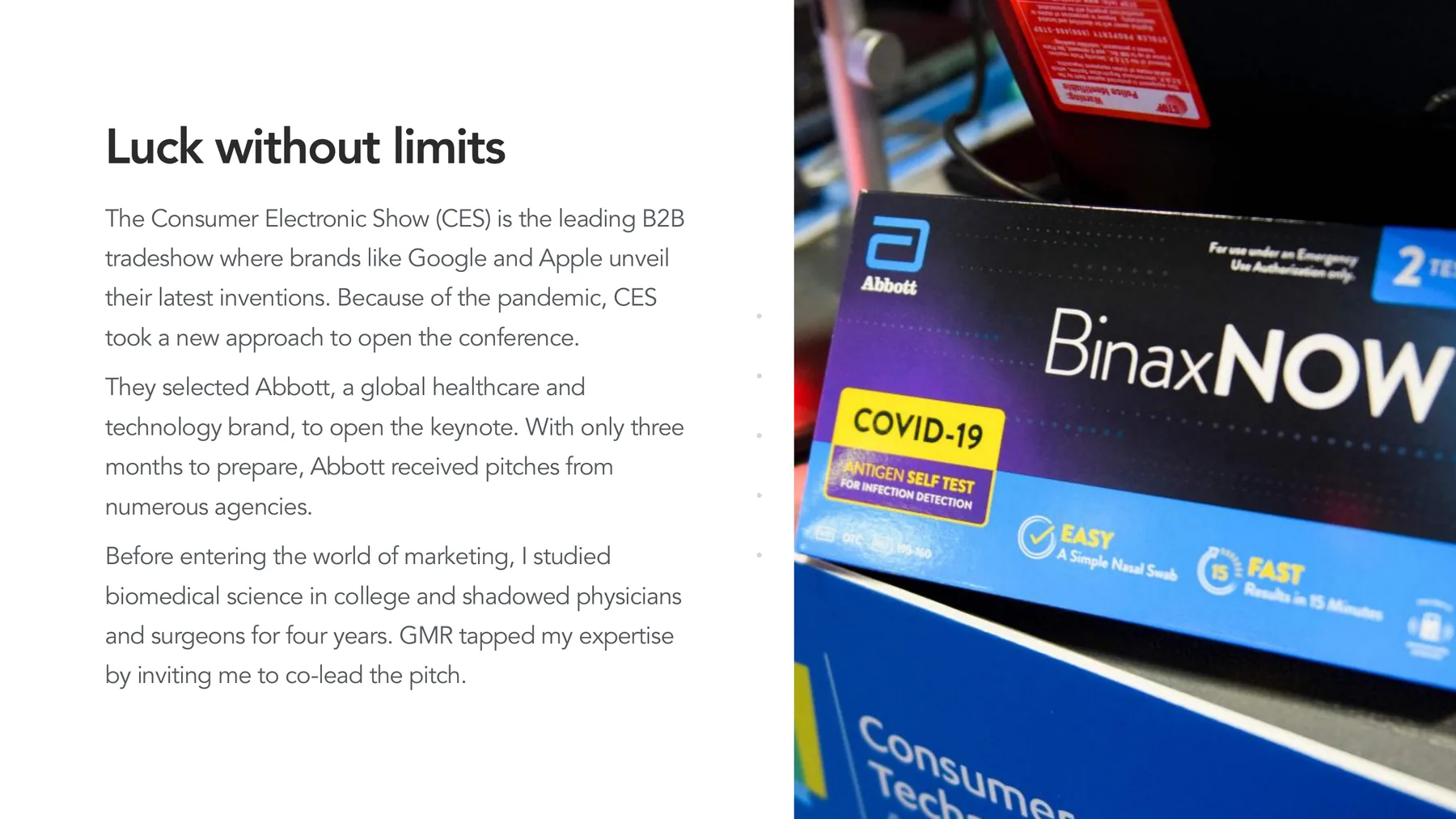 Abbott CES Luck without limits strategic focus slide