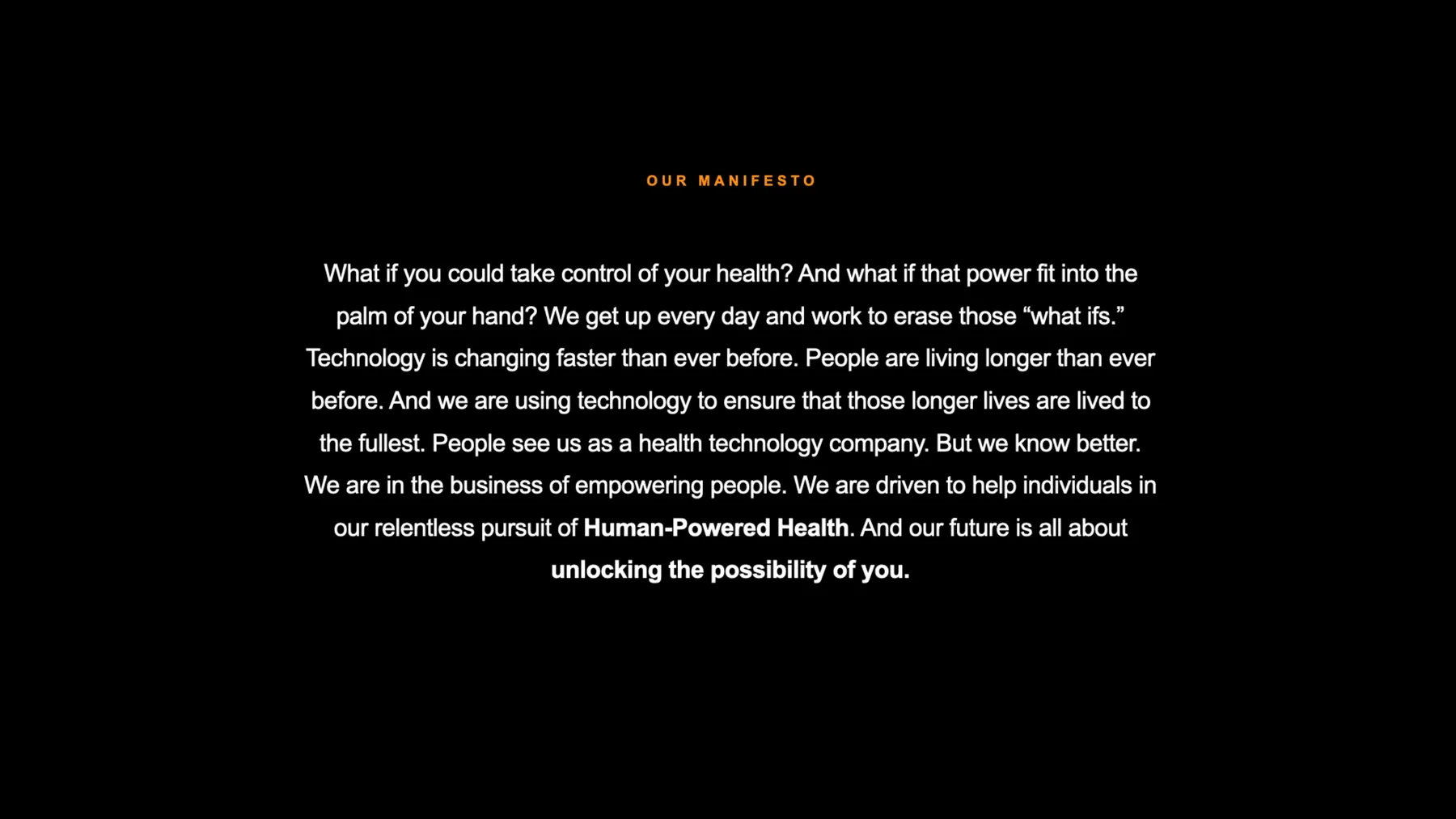 Abbott Human-Powered Health manifesto slide