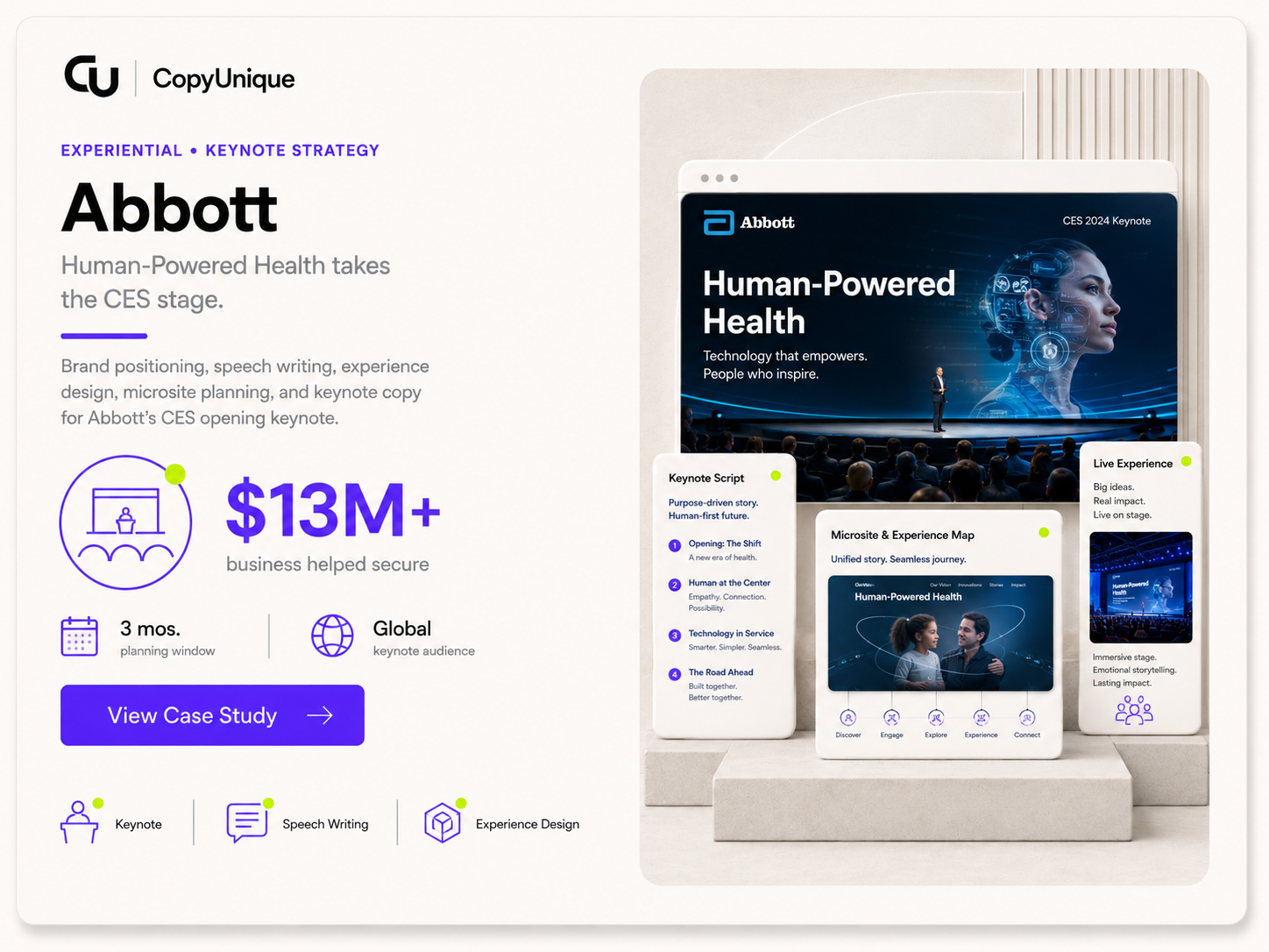 Abbott Human-Powered Health CES keynote title card