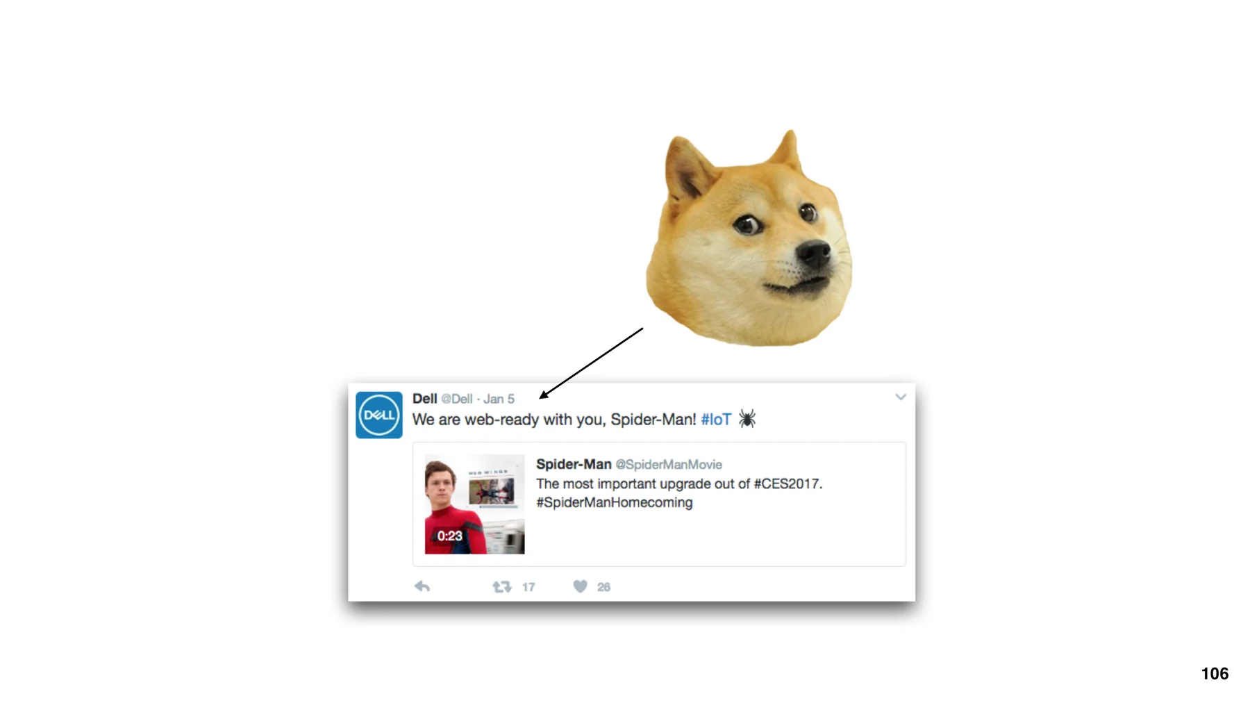 Dell CES social content example tied to Spider-Man and influencer activation