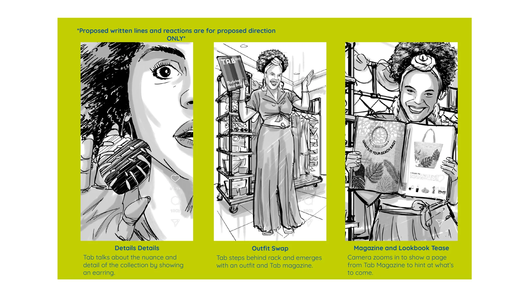 Target Tabitha Brown storyboard concepts for content and social capture