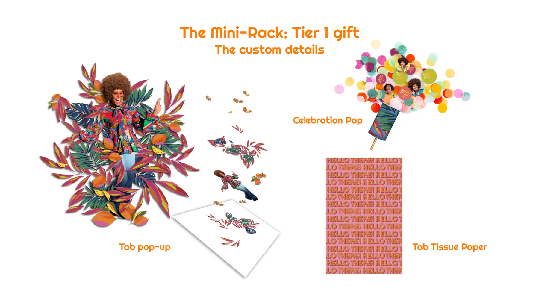 Target Tabitha Brown thank-you note and paper flower insert concepts